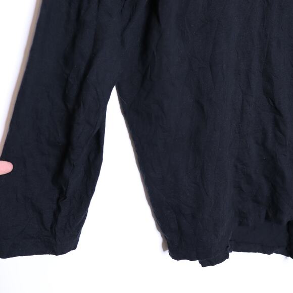 PAS DE CALAIS Wrinkled Cotton Knit Cardigan Black One Button Casual Women's 38 - Picture 12 of 15